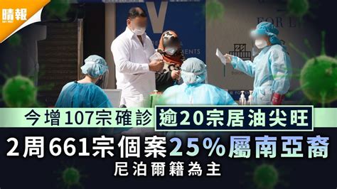 新冠肺炎︳今增107宗確診逾20宗居油尖旺 2周661宗個案25屬南亞裔 晴報 健康 生活健康 D210118