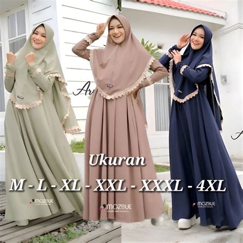 Jual Arumi Syari Gamis Syari Ukuran M L Xl Xxl Xxxl Xl Gamis Jumbo