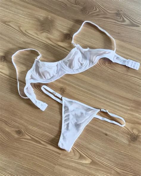 Dvodjelni Lingerie Set Mesh Bijeli Lunatik