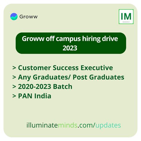 Groww Off Campus Hiring Drive Customer Success Executive Any