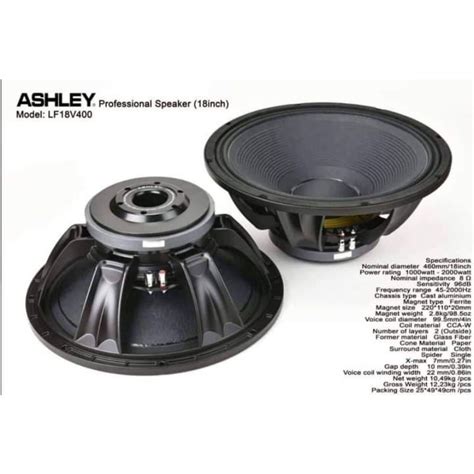 Jual Komponen Speaker Ashley V Original Ashley Inch Shopee