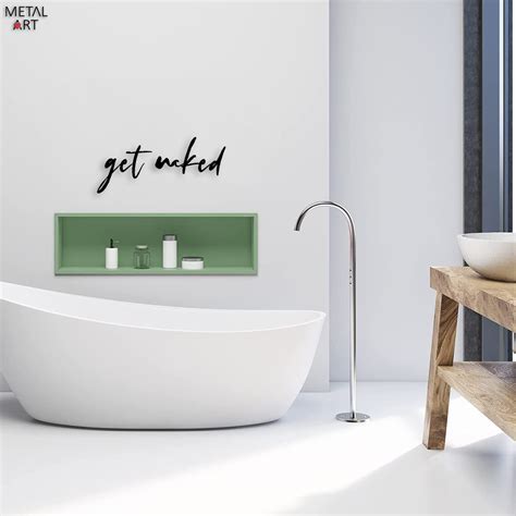 Get Naked Metal Wall Art Get Naked Letters Modern Bathroom Etsy