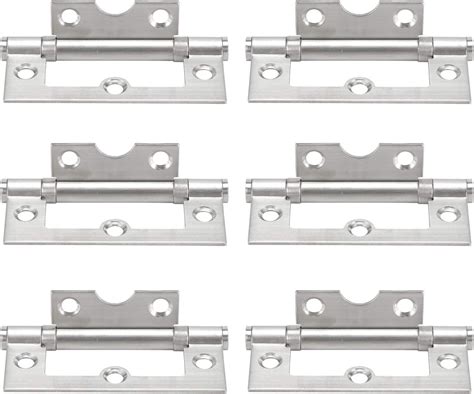 6PCS Heavy Duty Stainless Steel Flush Hinge Ball Bearing Mute Hinges