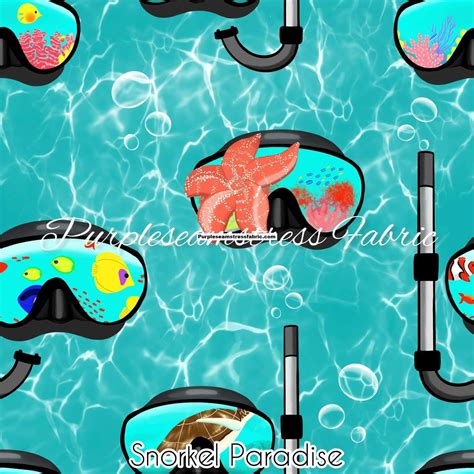 Snorkel Paradise Cotton Lycra Purpleseamstress Fabric