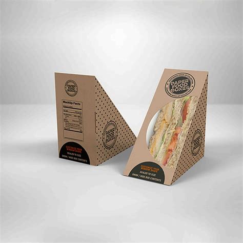 Sandwich Box Triangle With Window Printing Eco Friendly Packaging