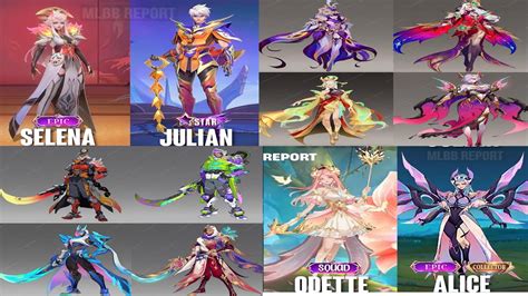 10 UPCOMING NEW SKINS AND 9 EPIC TIER SKIN SURVEY MOBILE LEGENDS