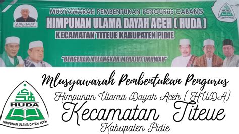 Musyawarah Pembentukan Pengurus Himpunan Ulama Dayah Aceh HUDA Kec