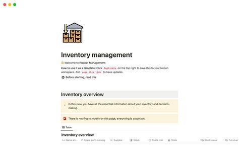 Inventory Management Notion Template