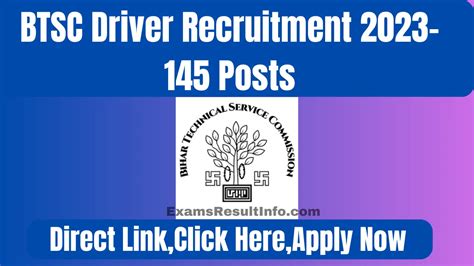 Btsc Driver Recruitment Posts Apply Now