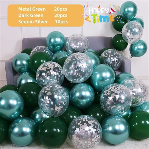 50pcs Chrome Metallic Balloons Set Confetti Sequins Ballon Wedding