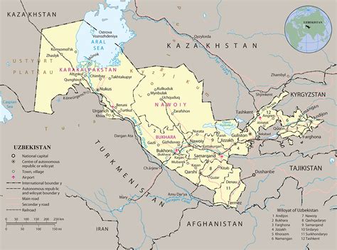 Map Of Uzbekistan