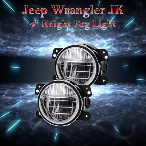 OSJS Jeep Wrangler JK 4 Inch KNIGHT Fog Light CHROME LED