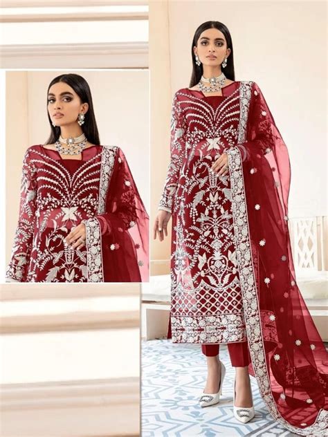 Ramzan Eid Special Maroon Color Designer Dress Indian Etsy