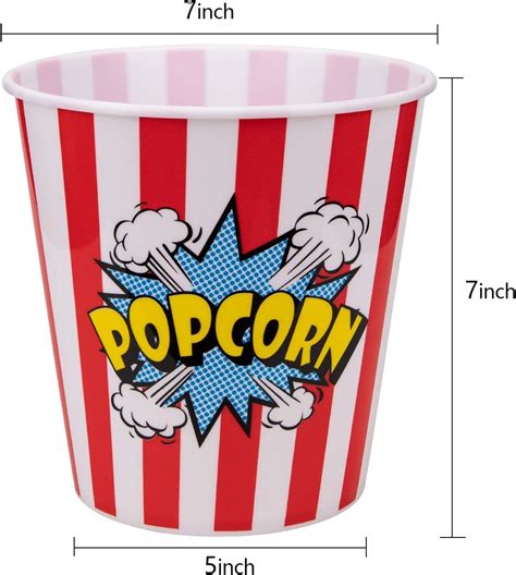 Buy Tebery 12 Pack Plastic Popcorn Tubs Reusable Popcorn Containers Stackable Buckets With Fun