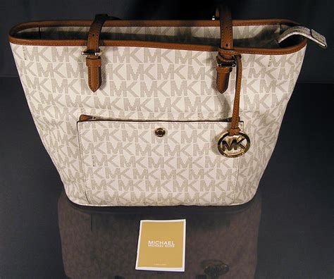 Michael Kors Shopper Handtasche Mk Logoprint Vanilla Acorn X X Cm