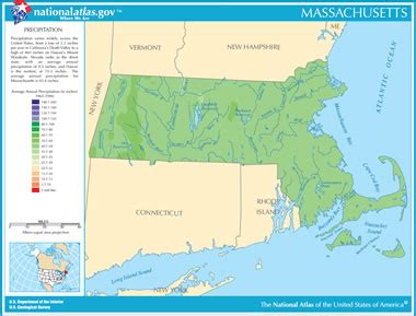 Map of Massachusetts Lakes, Streams and Rivers