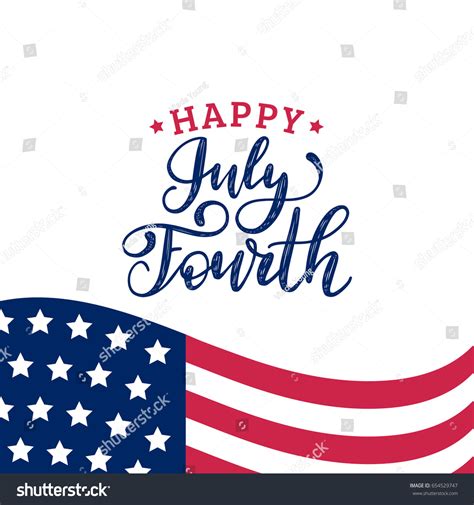 Vector Happy Fourth Of July Hand Lettering Royalty Free Stock Vector