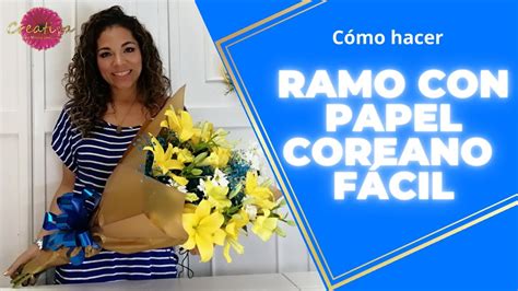 Ramo con PAPEL COREANO FácilTutorial PASO A PASO como hacer un Moño