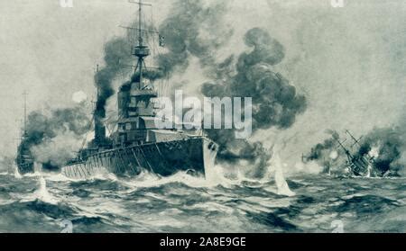 1914 The War Illustrated Sinking of German Battleship SMS Emden Stock Photo - Alamy