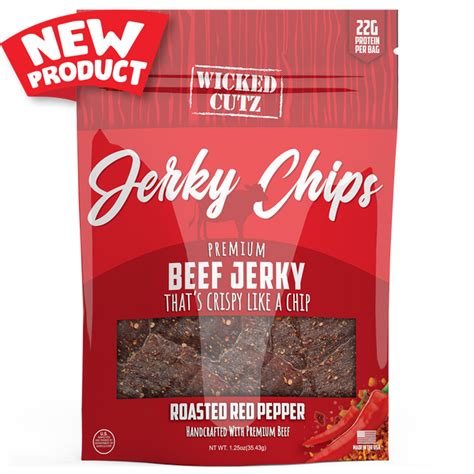 High Protein Beef Jerky Chips By Wicked Cutz