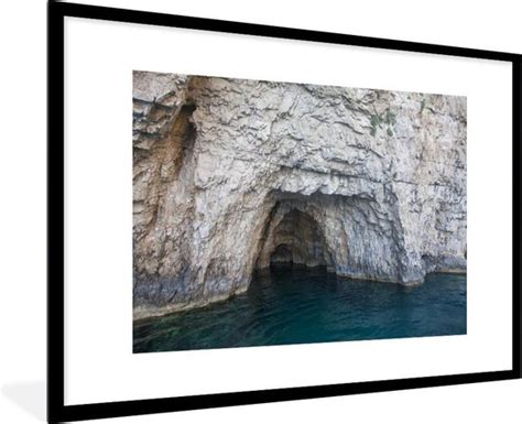 Fotolijst Incl Poster Een Blauwe Grot In Zakynthos 120x80 Cm