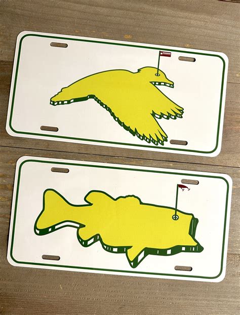 Wood Duck And Bass Golf License Plate Bad Bass Designs