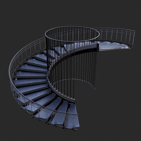 Modern Spiral Stairs Free Stairs Models Blenderkit