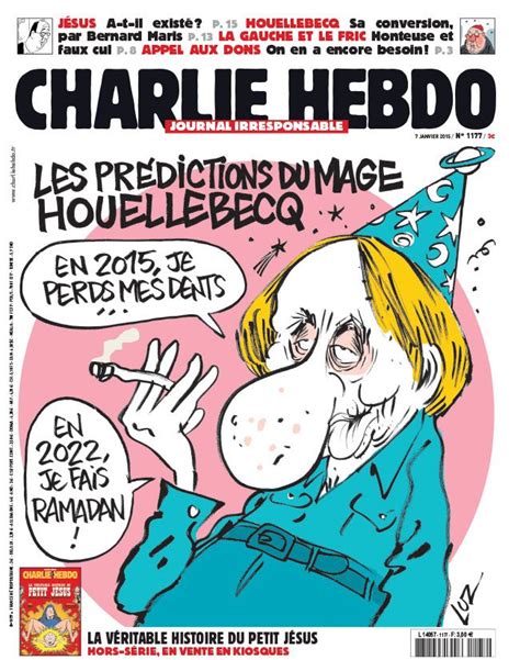 Houellebecq Croqu Par Luz En Une De Charlie Hebdo Ce Mercredi