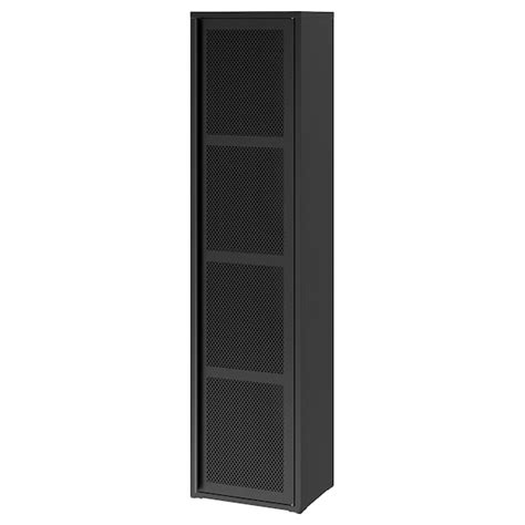 Ivar Cabinet With Door Black Mesh 40x160 Cm Ikea