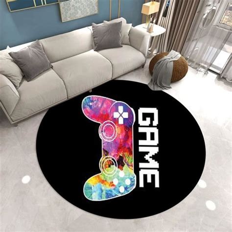 Rond 3D Tapis Chambre Salon Galaxie Gamepad Manette De Jeu Motif