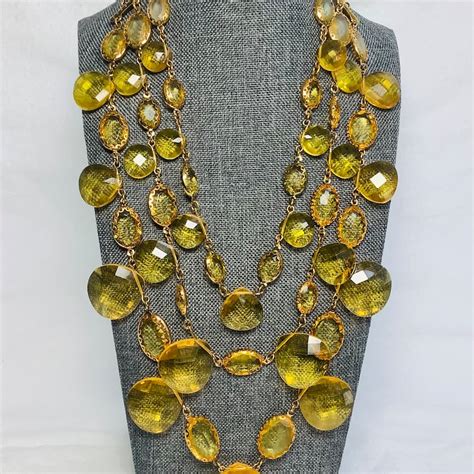 Yellow Bib Necklace Etsy