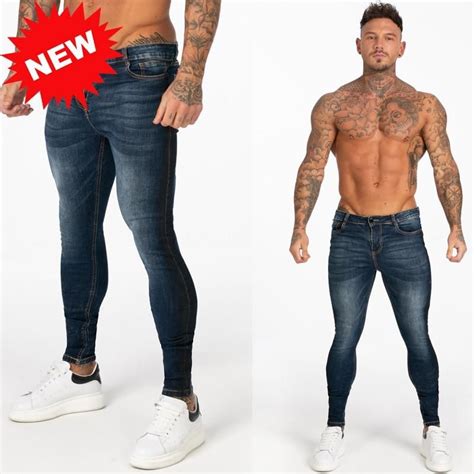 Mens Skinny Non Ripped Stretch Denim Jeans Super Skinny Jeans Men