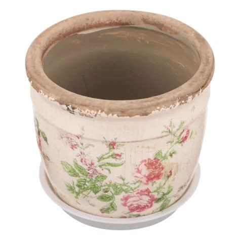 POT DE FLEUR Vintage En Céramique Cache pot Ancien Usine Soupe EUR 27