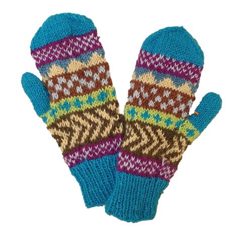 Winter Stripe Fingerless Gloves With Mitten Flap Fairly Traded From