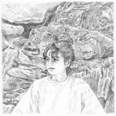 Portrait Of A Girl With Weathered Rock Formation Drawing By James Tovey