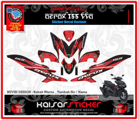 Jual Sticker Motor Aerox Vva Full Body Merah Nvx Decal Di Lapak