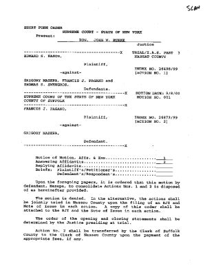 Fillable Online Decisions Courts State Ny Short Form Order Supreme