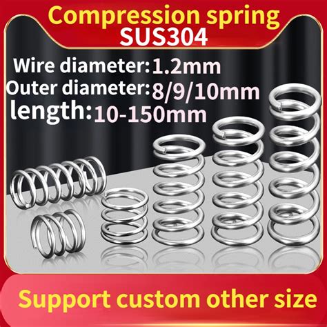 Wire Diameter 1 2mm Compression Spring SUS304 Stainless Steel OD8 9