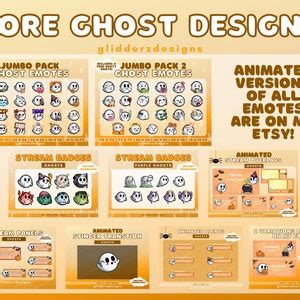 ANIMATED Ghost Emotes JUMBO Pack 1 24 Static AND Animated Ghost Twitch