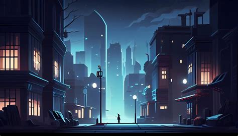 Premium Photo | Night city 2D background environment for a mobile game ...