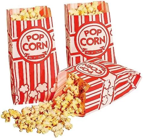 Ewtshop Lot De 100 Sacs Pop Corn En Papier Kraft De Style Vintage