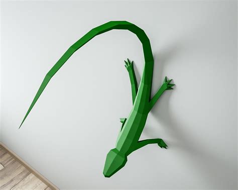 Papercraft Lizard 3d Paper Craft Lacertian Papercraft Pdf Etsy