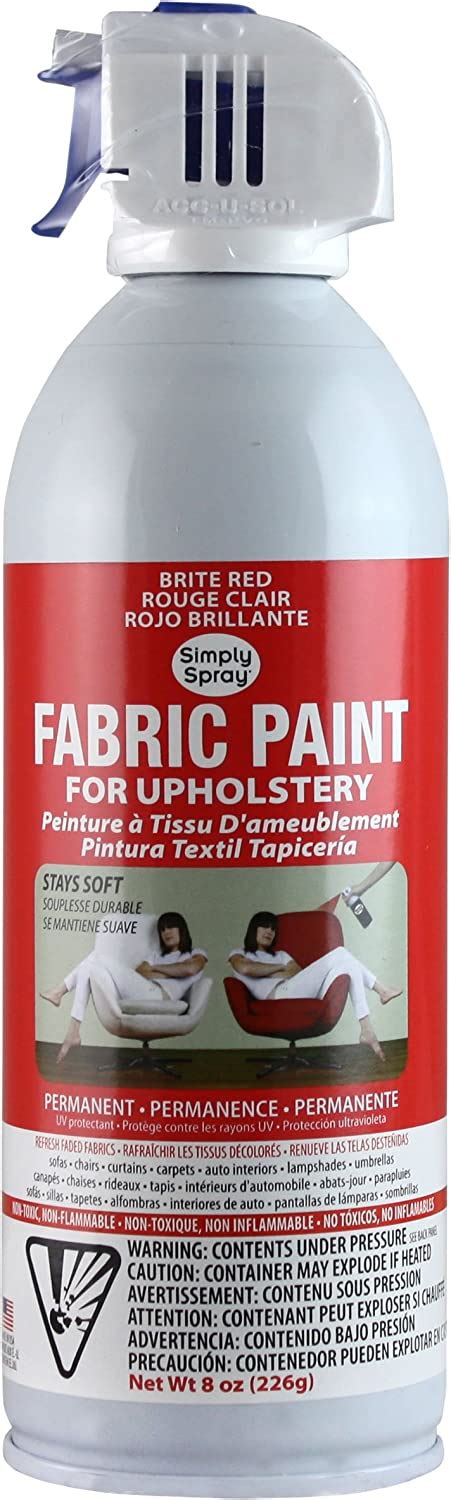 Simply Spray Upholstery Fabric Spray Paint 8 Ounces Brite Red Amazon Ca Home