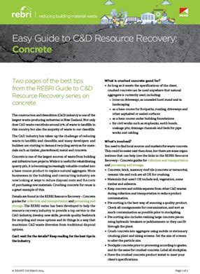 Rebri Easy Guide To C D Resource Recovery Concrete Branz