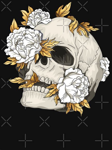 Floral Skulls Hand Drawn T Shirt By Ibruster Redbubble Skulls And Flowers T Shirts