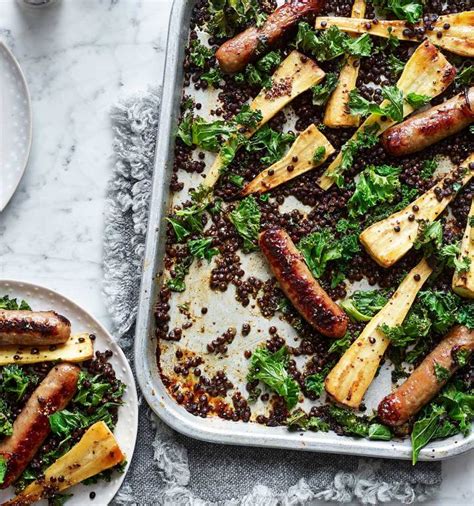 Sticky Sausage And Parsnip Traybake Recipe Sainsbury`s Magazine