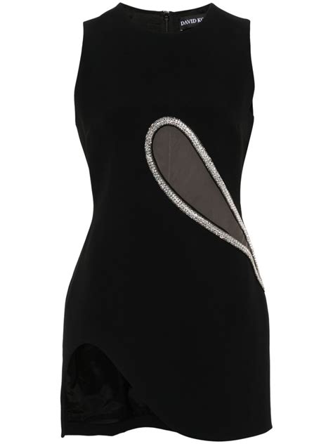 David Koma Crystal Embellished Mini Dress Farfetch