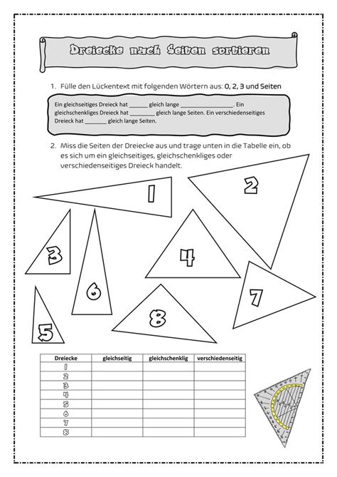 Dreiecke Nach Seiten Und Winkel Sortieren Unterrichtsmaterial Im Fach
