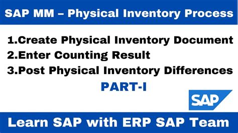 SAP MM Physical Inventory Process Part I 1 II SAP Physical Inventory