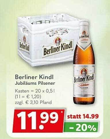 Berliner Kindl Jubil Ums Pilsener Angebot Bei Getr Nkeland